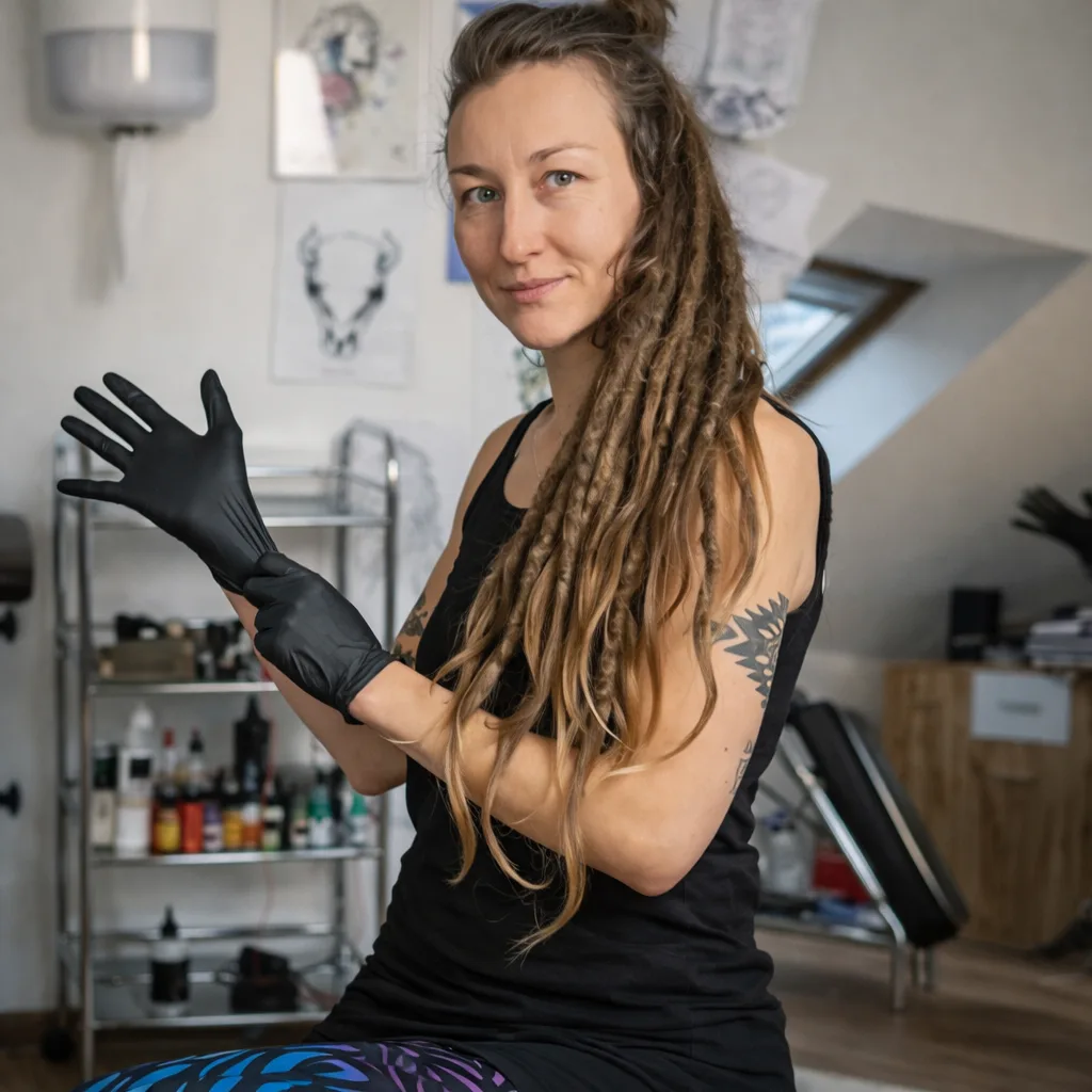 Jana Svobodová — tetovačka a piercerka ve studiu Haluznice