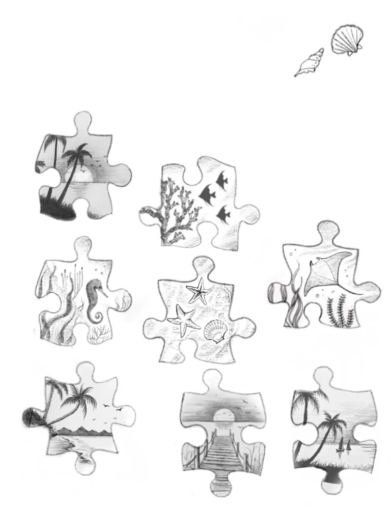 motiv párový puzzle moře