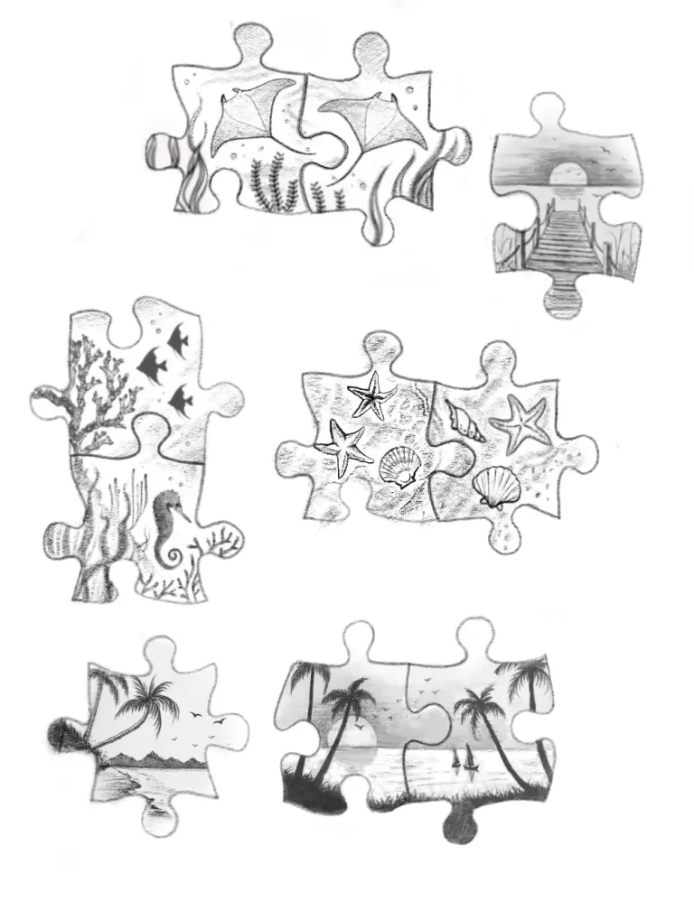 motiv párový puzzle moře2