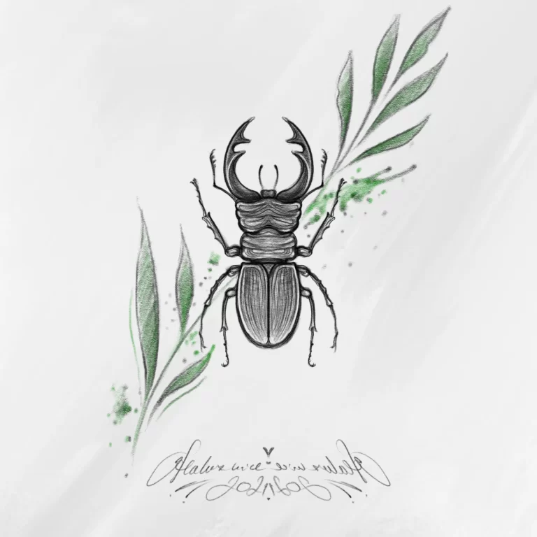 motiv roháč watercolor