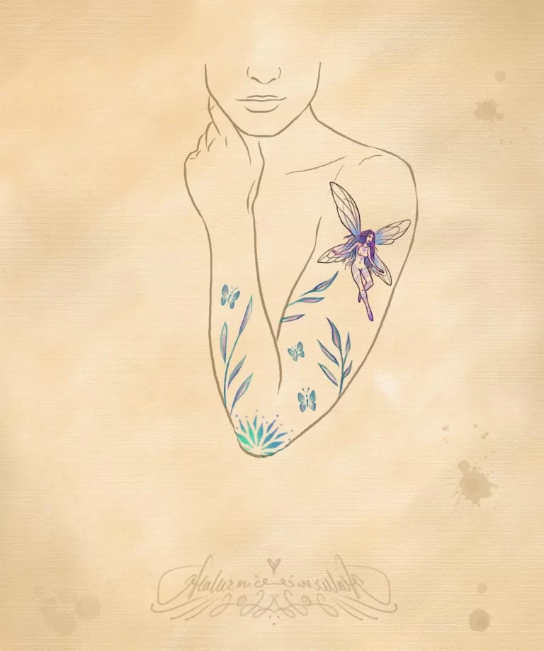 návrh_rukáv_víla_kytky